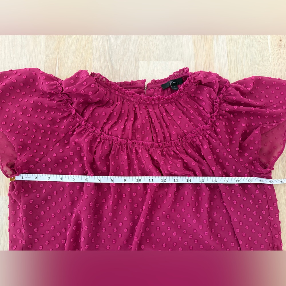 J. Crew Dotted Raspberry Blouse - Picture 6 of 10